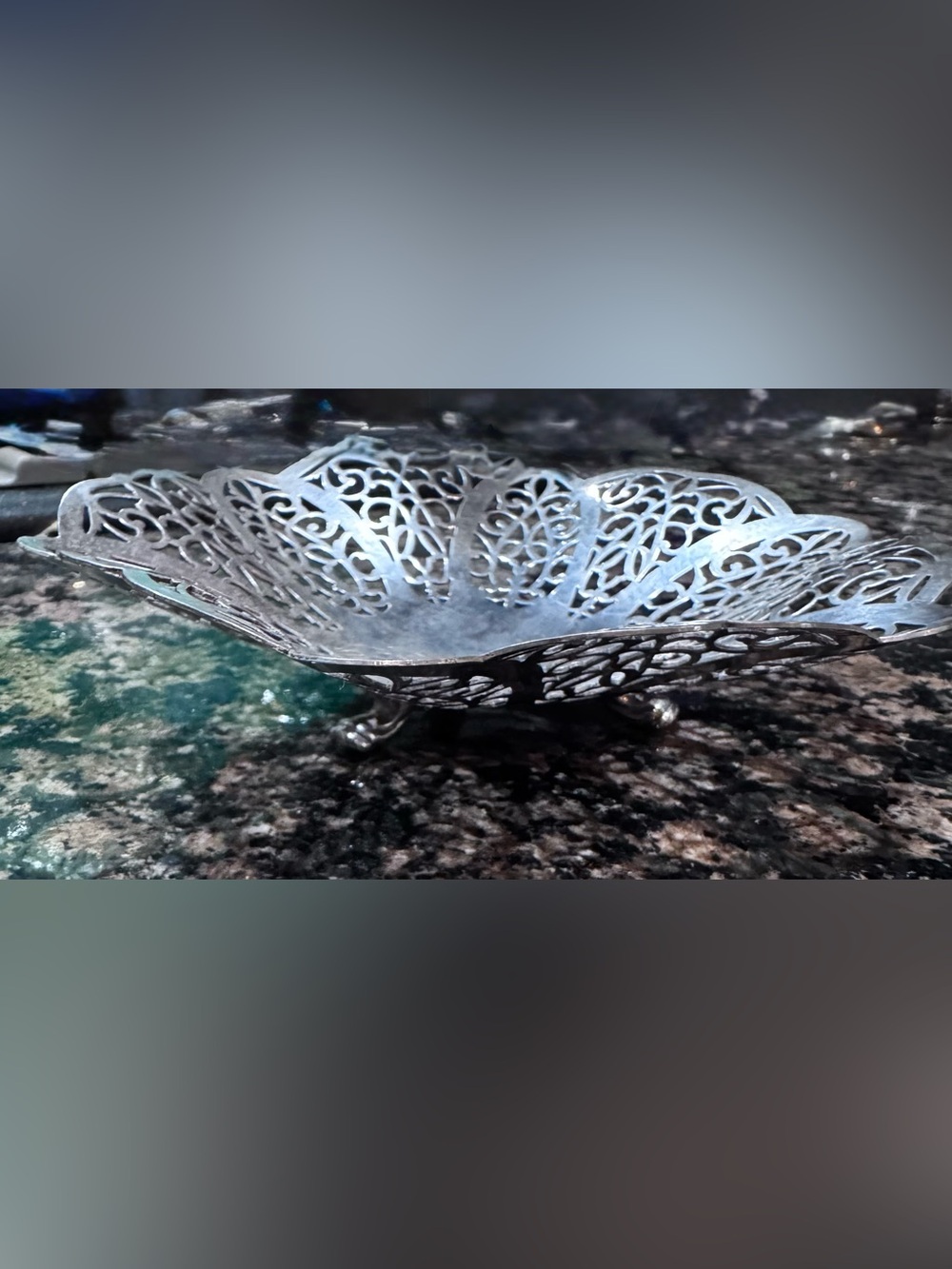 International Silver Company Lovelace pattern footed silverdish